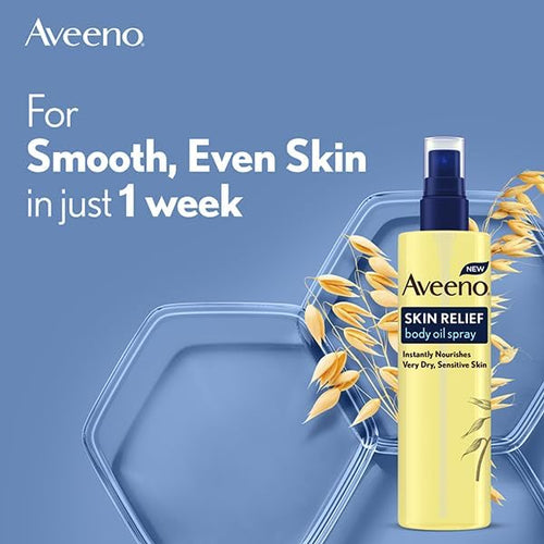 Aveeno Skin Relief Body Oil Spray, With Oat Oil & Jojoba Oil, Suitable For Sensitive Skin, Instantly Nourishes Very Dry, Sensitive Skin, Suitable for a Massage, 200ml